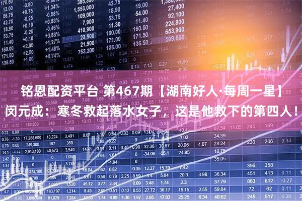 铭恩配资平台 第467期【湖南好人·每周一星】闵元成：寒冬救起落水女子，这是他救下的第四人！